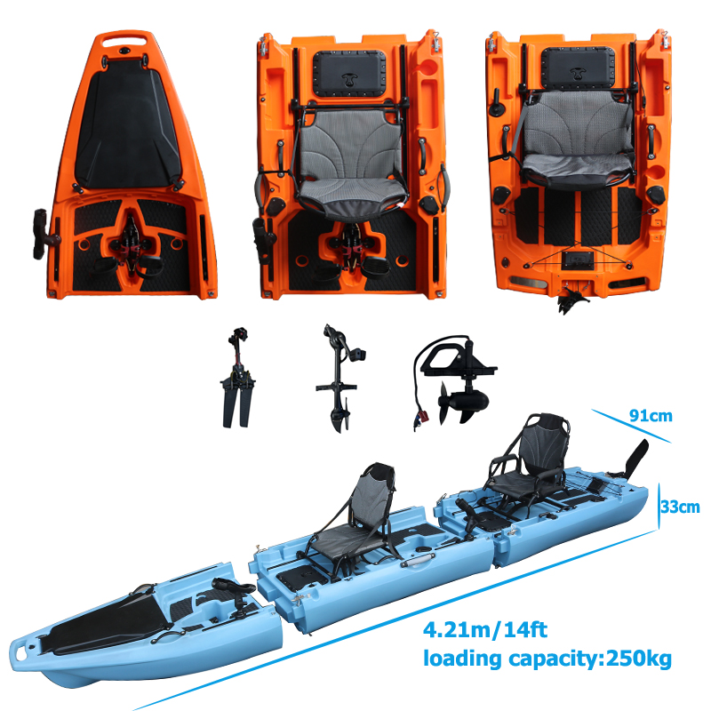 Fishing Kayak Sit In - 14-футовый двухместный разборный педальный каяк с