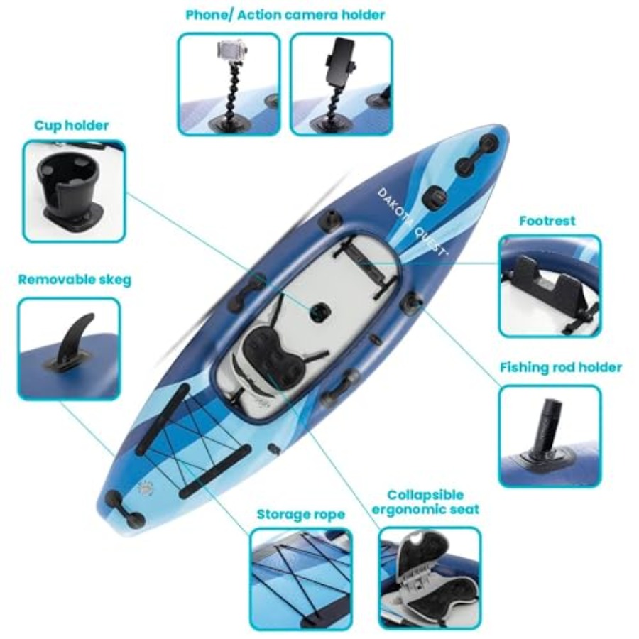 Надувной каяк Sit-On-Top Dakot – обзор и цена Fishing Kayak Sit In